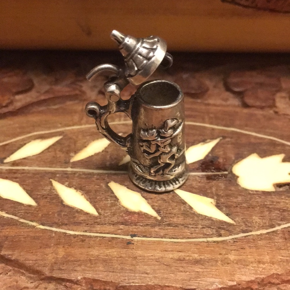 Vintage Sterling silver beer stein charm